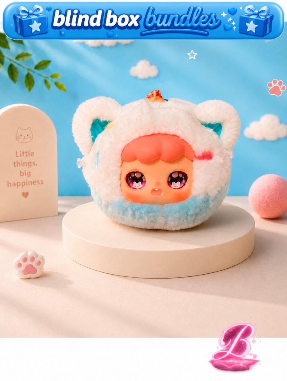 Bundle Deal Baby 3 UNBOXED  donut-themed “What To Eat” plush pendant